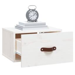 Berkfield Home Beautiful Wall-mounted Bedside Cabinet White 40x29.5x22 cm - thumbnail 4