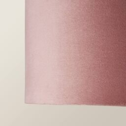 ValueLights Reni Blush Pink Velvet Easy Fit Drum Ceiling Lamp Shade in Dusty Pink - Size: Large - thumbnail 4