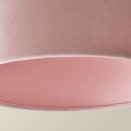 ValueLights Reni Blush Pink Velvet Easy Fit Drum Ceiling Lamp Shade in Dusty Pink - Size: Large - thumbnail 5