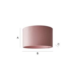 ValueLights Reni Blush Pink Velvet Easy Fit Drum Ceiling Lamp Shade in Dusty Pink - Size: Large - thumbnail 7