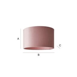 ValueLights Reni Blush Pink Velvet Easy Fit Drum Ceiling Lamp Shade in Dusty Pink - Size: Large - thumbnail 9
