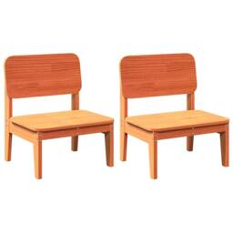 Berkfield Home Garden Chairs 2 pcs Wax Brown 60x52.5x72 cm Solid Wood Pine - thumbnail 1