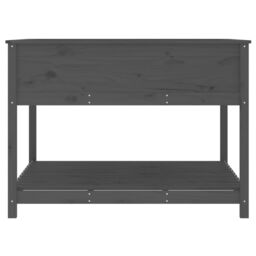 Berkfield Home Planter with Shelf Grey 111.5x111.5x81 cm Solid Wood Pine - thumbnail 6