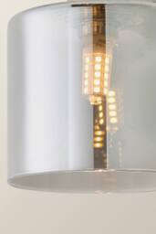 ValueLights Demi Smoked Glass Cup Wall Light in Metallic Silver - thumbnail 5