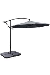 Garden Sanctuary Garden 3m Banana Parasol Large Cantileverwith Cross & Square Base in Dark Grey - thumbnail 4