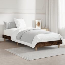 Berkfield Home Bed Frame Smoked Oak 75x190 cm Small Single Engineered Wood in Brown - thumbnail 4