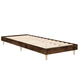 Berkfield Home Bed Frame Smoked Oak 75x190 cm Small Single Engineered Wood in Brown - thumbnail 3