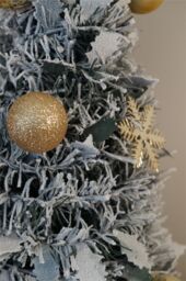 Xmas Haus 2.1m Pre-Lit 200ww Led Pop Up Gold Decor Xmas Tree in Silver - Size: 1 Pack - thumbnail 6