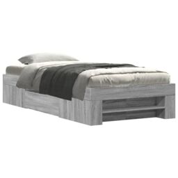 Berkfield Home Bed Frame without Mattress Grey Sonoma 90x200 cm Engineered Wood - thumbnail 2