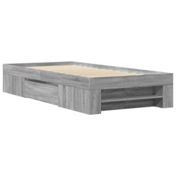 Berkfield Home Bed Frame without Mattress Grey Sonoma 90x200 cm Engineered Wood - thumbnail 3