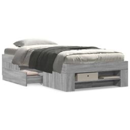 Berkfield Home Bed Frame without Mattress Grey Sonoma 90x200 cm Engineered Wood - thumbnail 4