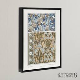 "Artery8 Snowdrops Nouveau Floral Pattern Framed Canvas Wall Art Print Verneuil - Size: W12"" x H16""" - thumbnail 2