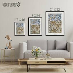"Artery8 Snowdrops Nouveau Floral Pattern Framed Canvas Wall Art Print Verneuil - Size: W12"" x H16""" - thumbnail 4