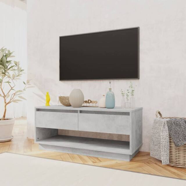 Berkfield Home TV Cabinet Concrete Grey 102x41x44 cm Engineered Wood - Size: 102 x 41 x 44 cm - image 1