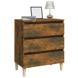 Berkfield Home Sideboard Smoked Oak 60x35x69 cm Engineered Wood in Brown - Size: 60 x 35 x 69 cm - thumbnail 4
