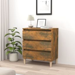 Berkfield Home Sideboard Smoked Oak 60x35x69 cm Engineered Wood in Brown - Size: 60 x 35 x 69 cm - thumbnail 1