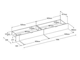 Vente-unique Bed With 2 Drawers 160 X 200 Cm - Natural & Gloss White + Bed Base in Light Oak - Size: Double - thumbnail 5