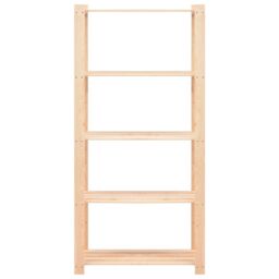 Berkfield Home 5-Tier Storage Racks 2 pcs 80x38x170 cm Solid Pinewood 250 kg in Beige - Size: 80 x 38 x 170 cm - thumbnail 4