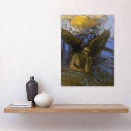 "Artery8 Old Angel Winged Sphinx Painting Redon Vintage Wall Art Print Poster - Size: W18"" x H24""" - thumbnail 4