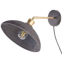 Wyld and Coco Mango Wood Cone Wall Lamp Black Brass Adjustable Rustic Modern - thumbnail 6