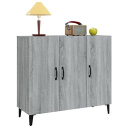 Berkfield Home Sideboard Grey Sonoma 90x34x80 cm Engineered Wood - Size: 90 x 34 x 80 cm - thumbnail 4