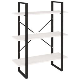 Berkfield Home 3-Tier Book Cabinet White 80x30x105 cm Solid Pine Wood - Size: 80 x 30 x 105 cm - thumbnail 2