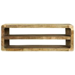 Berkfield Home TV Cabinet 100x32x36 cm Solid Wood Mango in Brown - Size: 100 x 32 x 36 cm - thumbnail 1