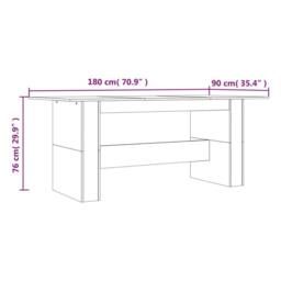 Berkfield Home Elegant Dining Table Grey Sonoma 180x90x76 cm Engineered Wood - Size: 180 x 90 x 76 cm - thumbnail 7