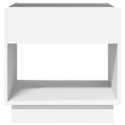 Berkfield Home Bedside Table with Infinity LED White 50x50x50 cm - Size: 50 x 50 x 50 cm - thumbnail 6
