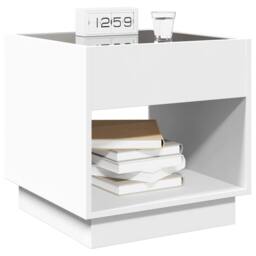 Berkfield Home Bedside Table with Infinity LED White 50x50x50 cm - Size: 50 x 50 x 50 cm - thumbnail 5