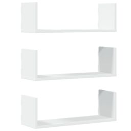 Berkfield Home Wall Shelves 3 pcs White 58x18x18 cm Engineered Wood - Size: 58 x 18 x 18 cm - thumbnail 2