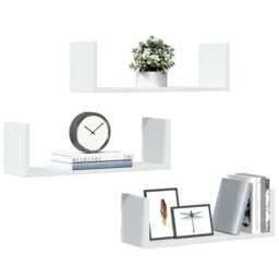 Berkfield Home Wall Shelves 3 pcs White 58x18x18 cm Engineered Wood - Size: 58 x 18 x 18 cm