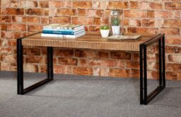 IH Design Franciscan Upcycled Industrial Vintage Mintis Large Coffee Table in Brown - thumbnail 2