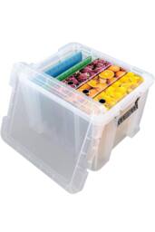 Whitefurze Set of 6 Allstore Storage Box with Lid & Silver Clamp - Clear - thumbnail 5