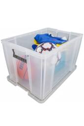 Whitefurze Set of 6 Allstore Storage Box with Lid & Silver Clamp - Clear - thumbnail 2