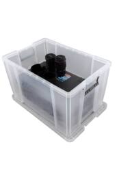 Whitefurze Set of 6 Allstore Storage Box with Lid & Silver Clamp - Clear - thumbnail 4