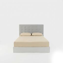 Snug City Fitted Sheet Polycotton Plain Dyed Extra Deep 25cm Bed Linen in Cream - Size: Double - thumbnail 2