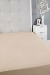 Snug City Fitted Sheet Polycotton Plain Dyed Extra Deep 25cm Bed Linen in Cream - Size: Double - thumbnail 3