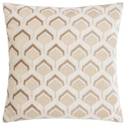 Paoletti Ledbury Geometric Velvet Cushion in Taupe - Size: 45 cm x 45 cm