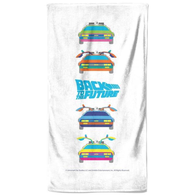 Back To The Future Car Print Beach Towel in White
