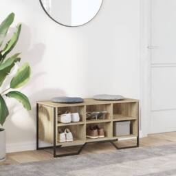 Berkfield Home Shoe Cabinet Sonoma Oak 90x38x45.5 cm Engineered Wood - thumbnail 3
