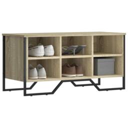 Berkfield Home Shoe Cabinet Sonoma Oak 90x38x45.5 cm Engineered Wood - thumbnail 2