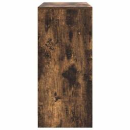 Berkfield Home Sideboard with Drawer Smoked Oak 80x34x76 cm Engineered Wood in Brown - Size: 80 x 34 x 76 cm - thumbnail 7