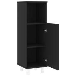 Berkfield Home Bathroom Cabinet Black 30x30x95 cm Engineered Wood - Size: 30 x 30 x 95 cm - thumbnail 4