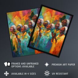 "Artery8 Christian Gospel Choir Colourful African Music Artwork Unframed Wall Art Print Poster Home Decor Premium - Size: W12"" x H16""" - thumbnail 2