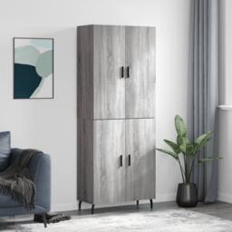 Berkfield Home Highboard Grey Sonoma 69.5x34x180 cm Engineered Wood - thumbnail 2