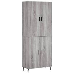 Berkfield Home Highboard Grey Sonoma 69.5x34x180 cm Engineered Wood - thumbnail 1