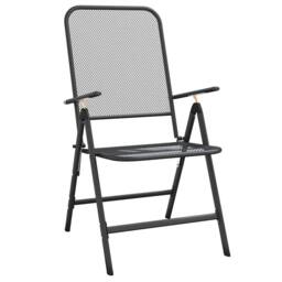 Berkfield Home 7 Piece Garden Dining Set Anthracite Metal Mesh in Black - thumbnail 4