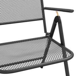 Berkfield Home 7 Piece Garden Dining Set Anthracite Metal Mesh in Black - thumbnail 9