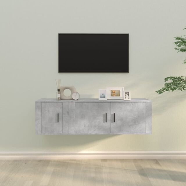 Berkfield Home 2 Piece TV Cabinet Set Concrete Grey Engineered Wood - image 1